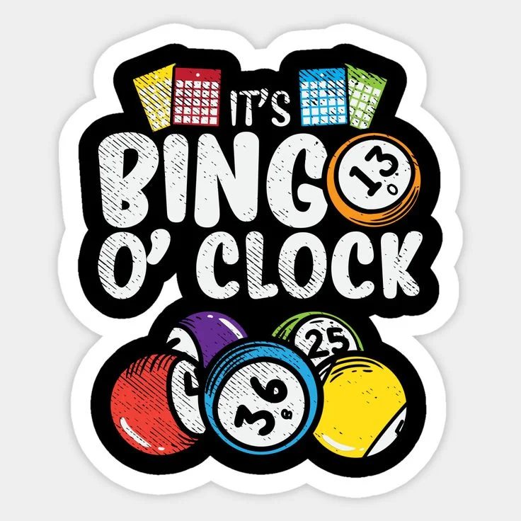 It's Bingo O Clock Sticker _ Bingo Game.webp