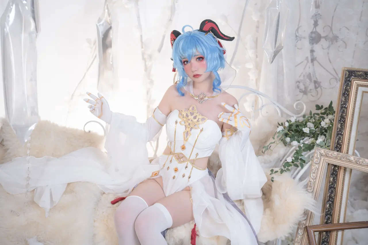 Nekokoyoshi (爆机少女喵小吉) cosplay Ganyu-Eula - Genshin Impact (11).webp
