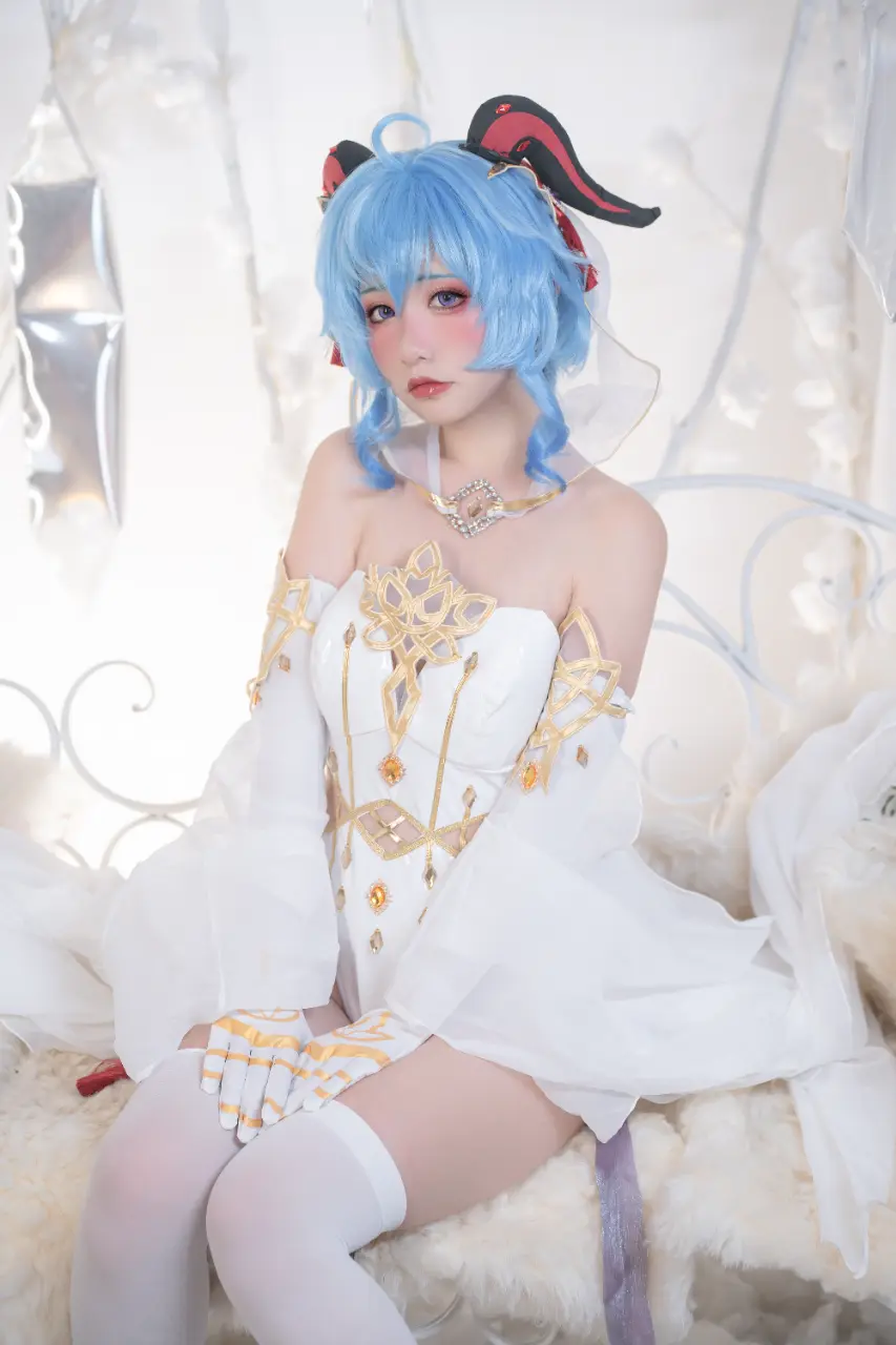 Nekokoyoshi (爆机少女喵小吉) cosplay Ganyu-Eula - Genshin Impact (15).webp