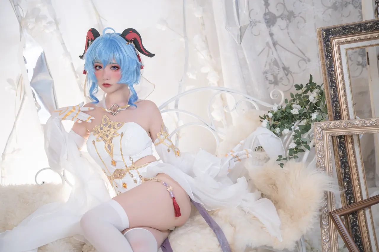 Nekokoyoshi (爆机少女喵小吉) cosplay Ganyu-Eula - Genshin Impact (20).webp