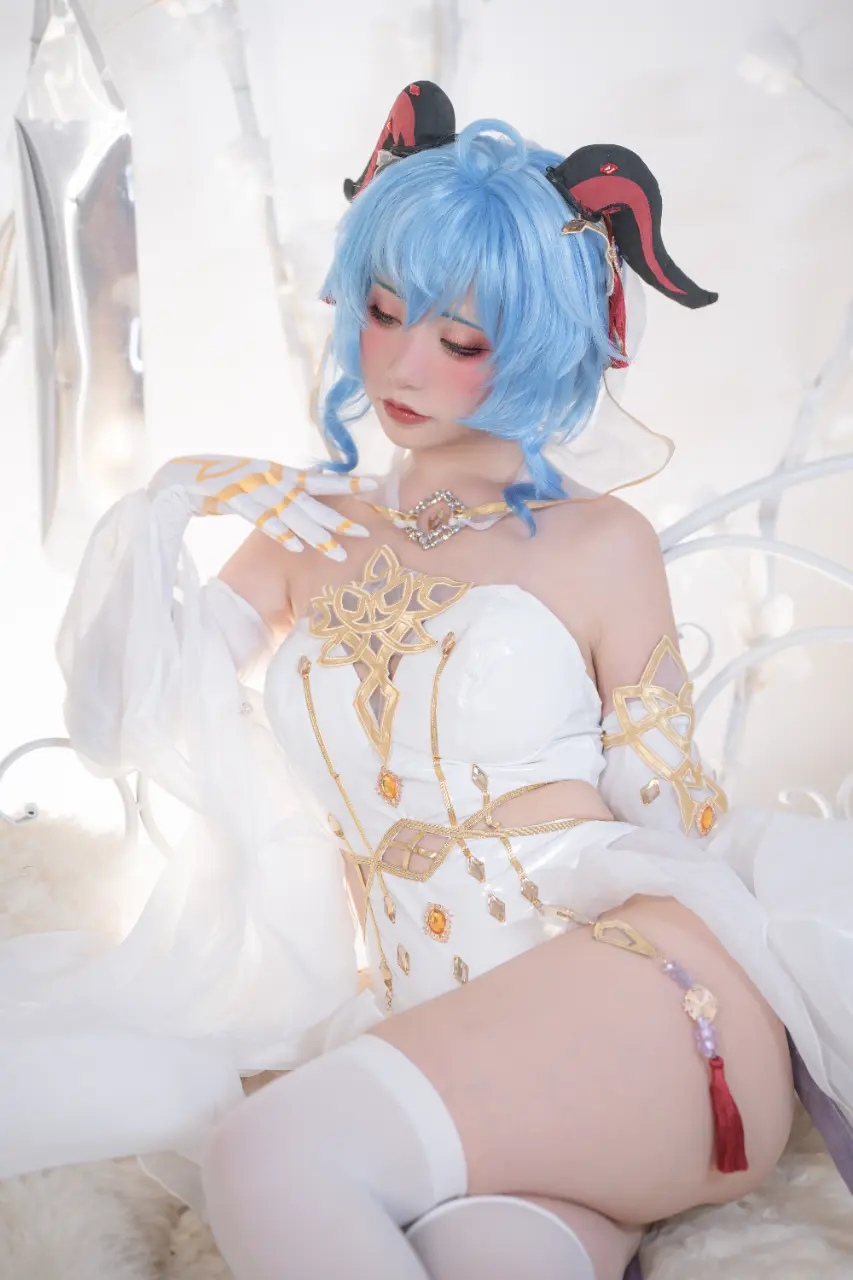 Nekokoyoshi (爆机少女喵小吉) cosplay Ganyu-Eula - Genshin Impact (21).webp