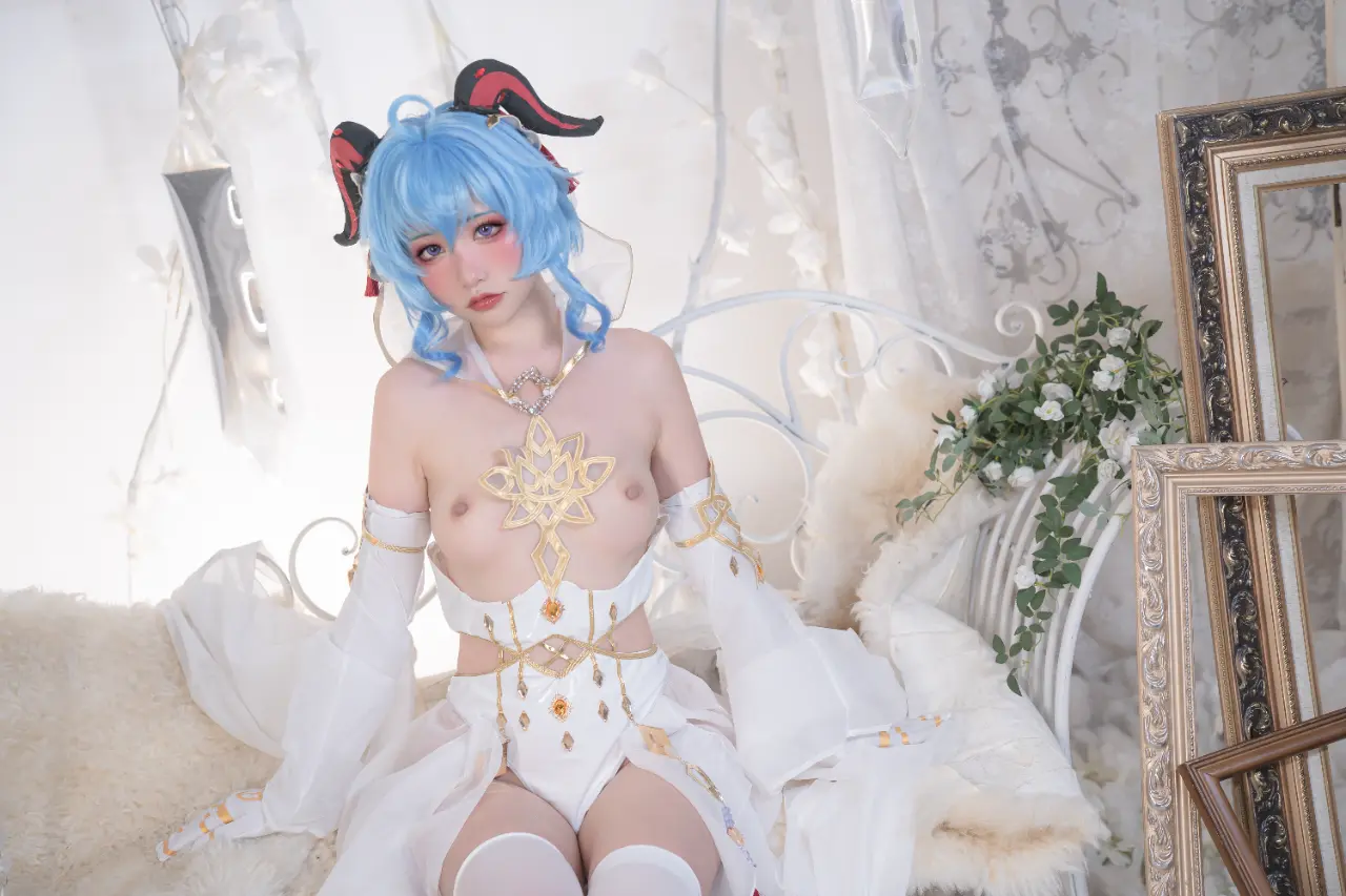 Nekokoyoshi (爆机少女喵小吉) cosplay Ganyu-Eula - Genshin Impact (30).webp