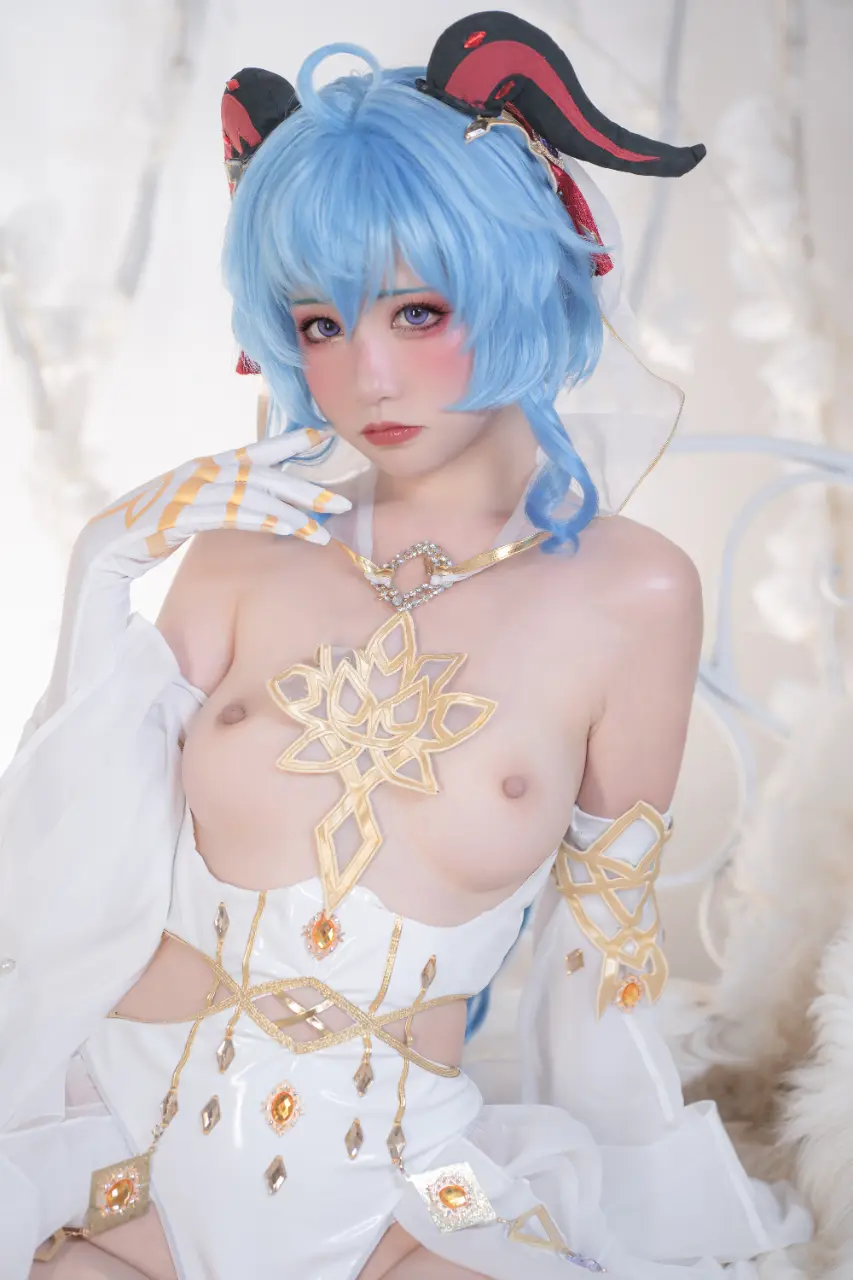 Nekokoyoshi (爆机少女喵小吉) cosplay Ganyu-Eula - Genshin Impact (36).webp