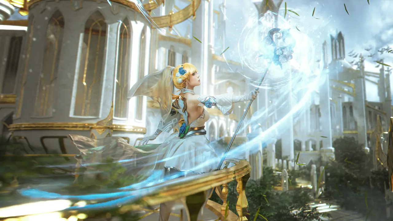 Nekokoyoshi (爆机少女喵小吉) cosplay Lux - League of Legends (38).webp