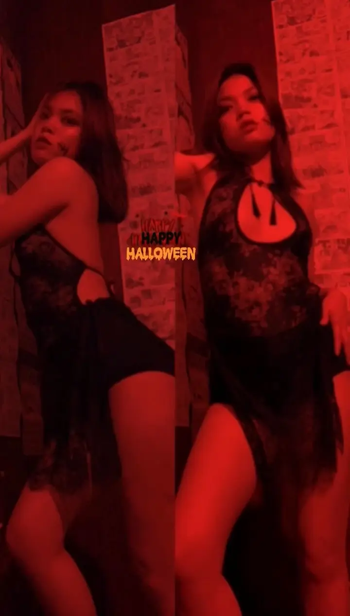 Happy halloween with red lights man