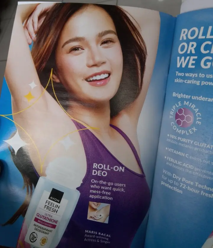 Maris Racal sa brochure ng AVON. Kinis ng kilikili