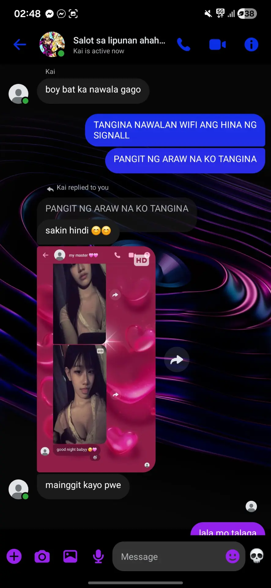 SARAP NG GF MO TOL HAHAHA NAGSEND TAS DINELETE AGAD PERO NASAVE KO PA RIN LALA