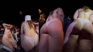 Asian rave girl with big nice oily butt