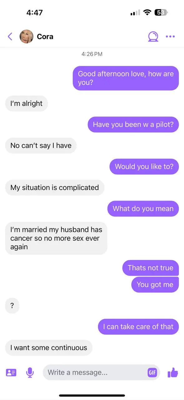 Cheating wife with convo