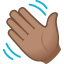 Waving hand: medium skin tone :wave_tone3: 👋🏽