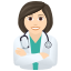 Woman health worker: light skin tone :woman_health_worker_tone1: 👩🏻⚕️