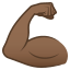 Flexed biceps: medium-dark skin tone :muscle_tone4: 💪🏾
