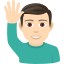 Man raising hand: light skin tone :man_raising_hand_tone1: 🙋🏻♂️