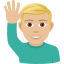 Man raising hand: medium-light skin tone :man_raising_hand_tone2: 🙋🏼♂️