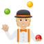 Person juggling: medium-light skin tone :person_juggling_tone2: 🤹🏼